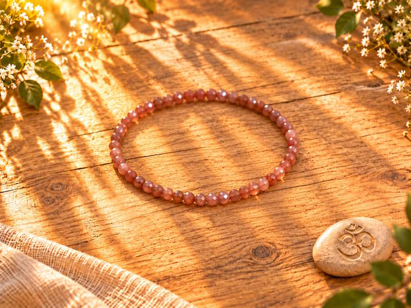 Pulsera Adularia bola facetada